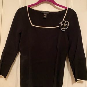 Nylon knit square neck top